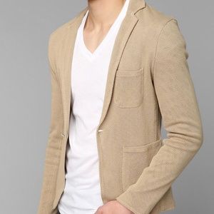 NEW!! Zara Man Mesh Blazer Tan Small